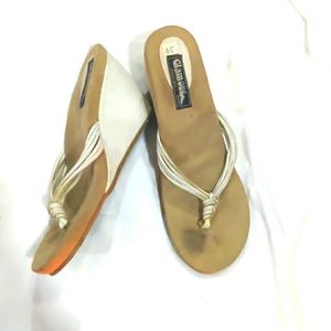 White wedge heels. 38-39 size